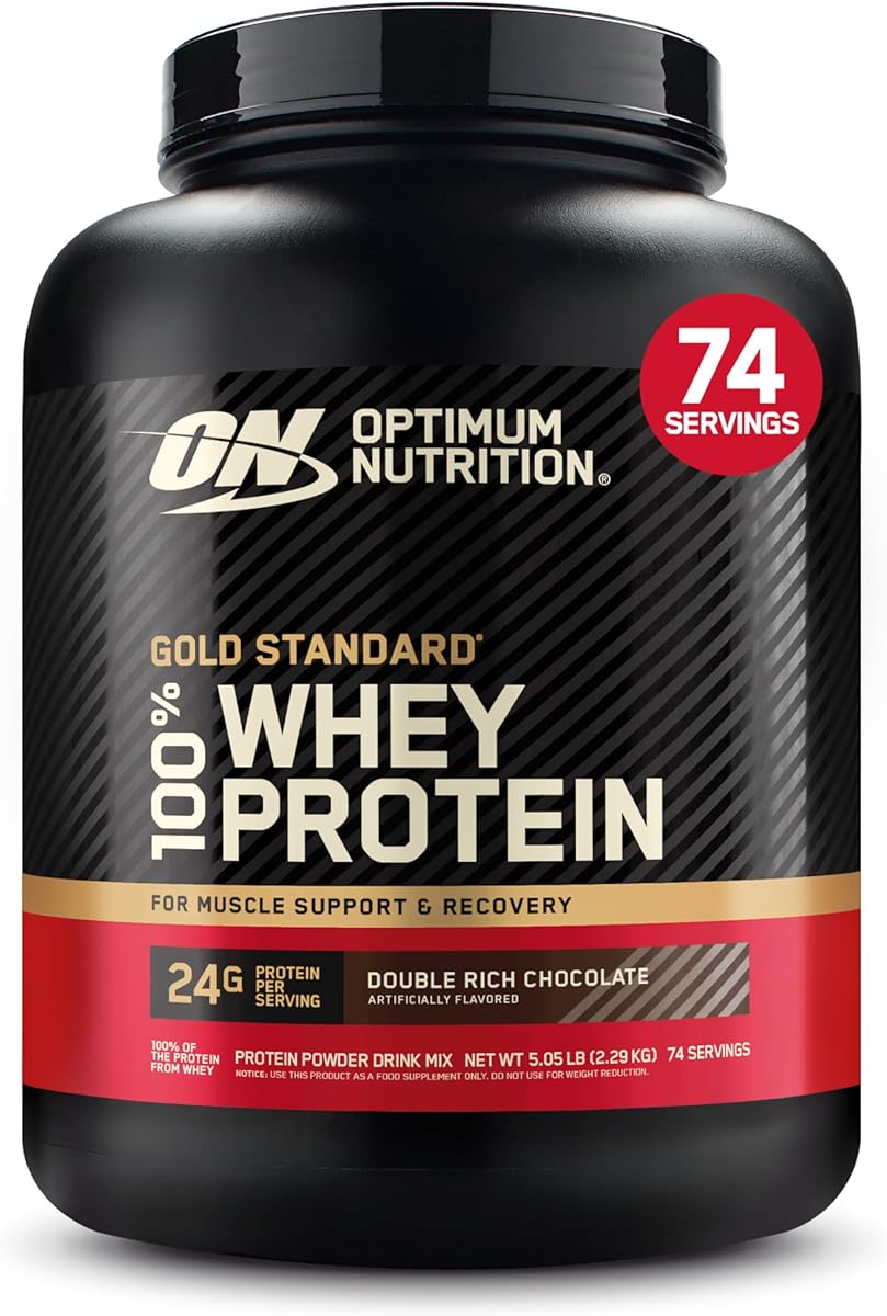 Optimum Nutrition Gold Standard 100% Whey Protein Powder, Double Rich Chocolate + Free Shipping - Amazon