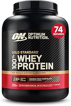 Optimum Nutrition Gold Standard 100% Whey Protein Powder, Double Rich Chocolate, 5 Pound (Packaging May Vary)