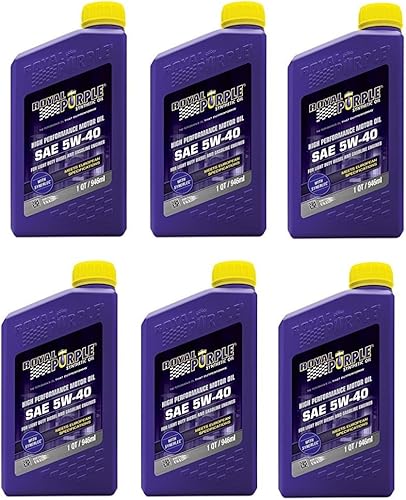 Royal Purple Aceite de motor sintético con tecnología aditiva mejorada con licencia API 5W40, eficiencia de combustible, 1 cuarto de galón (caja de