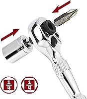 Vista 2 de Powerbuilt Trinquete recortado, llave de trinquete mini de 1/4 pulg, reversible de 72 dientes, para espacios reducidos, de liberación rápida - 940478