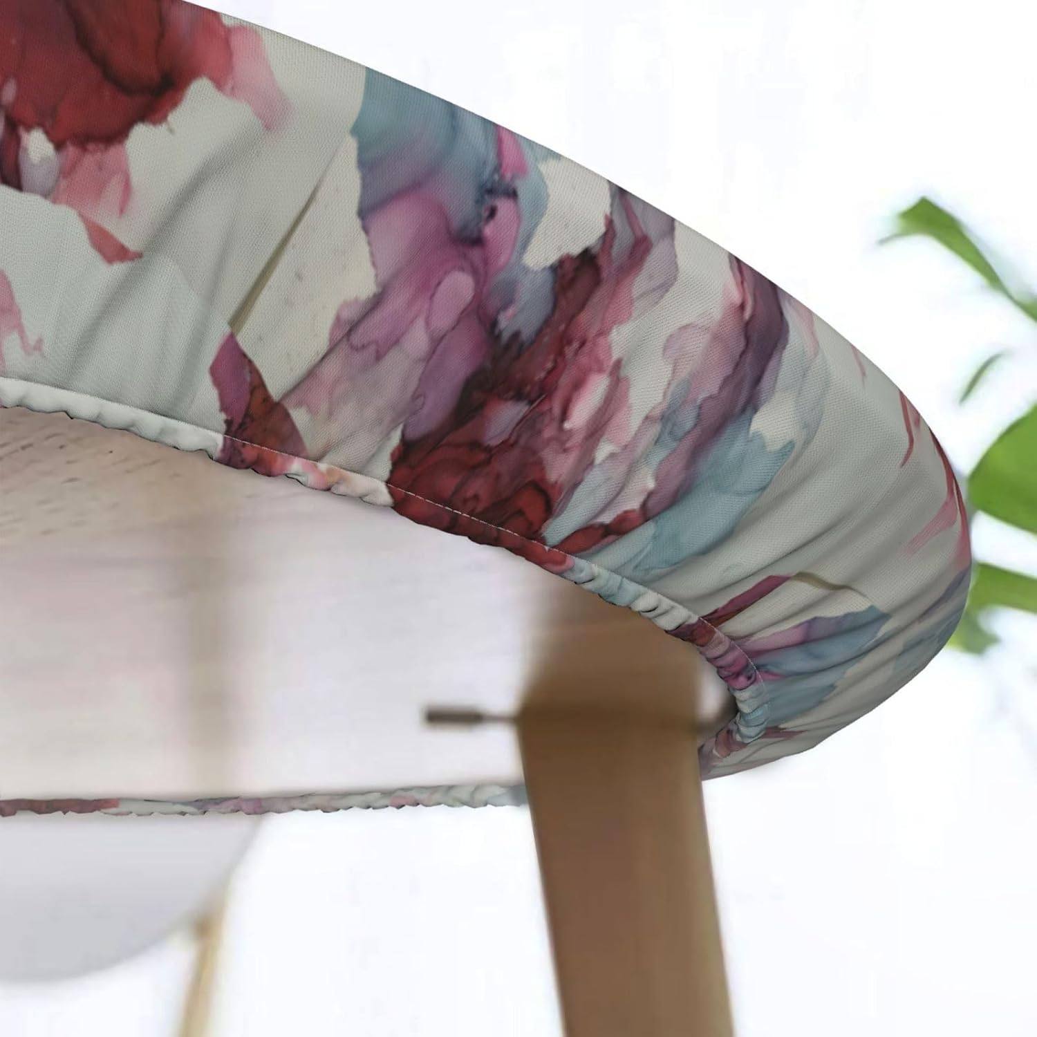 Abstract Marble Print Outdoor Patio Kitchen Decor Supplies Wipeable Round Table Cloth for Indoor Outdoor