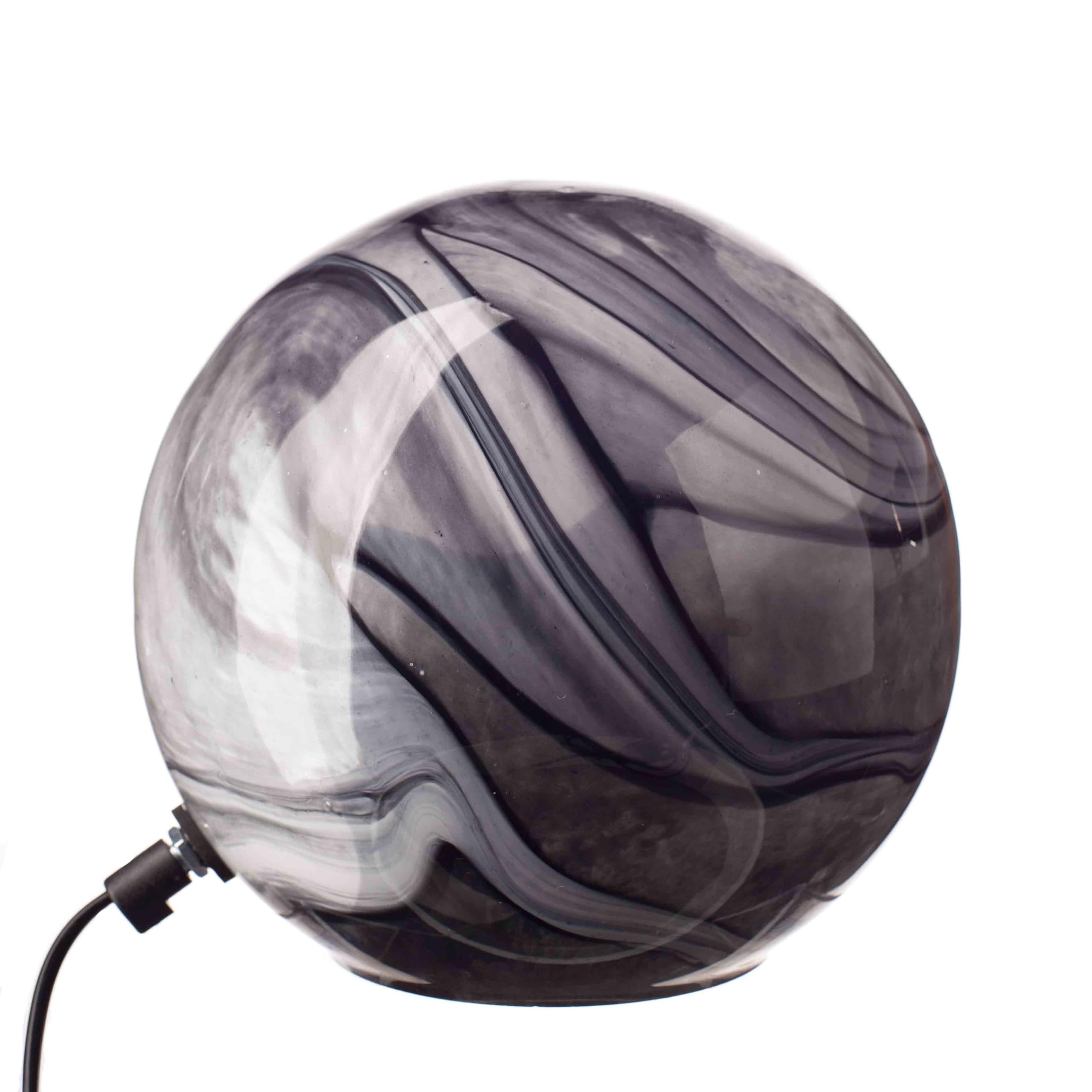 Sphere Glass Table Lamp, 20cm, Mouth Blown Glass in Night Sky Design