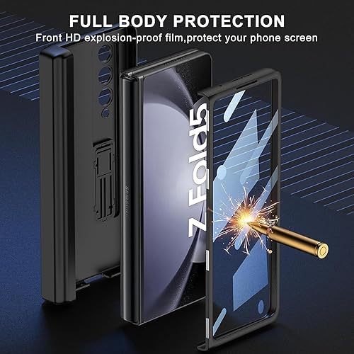 Miniatura 2 de DOOTOO - Funda para Samsung Galaxy Z Fold 5 con soporte para S-Pen Edición Fold5, cobertura magnética de bisagra, protector de pantalla integrado,
