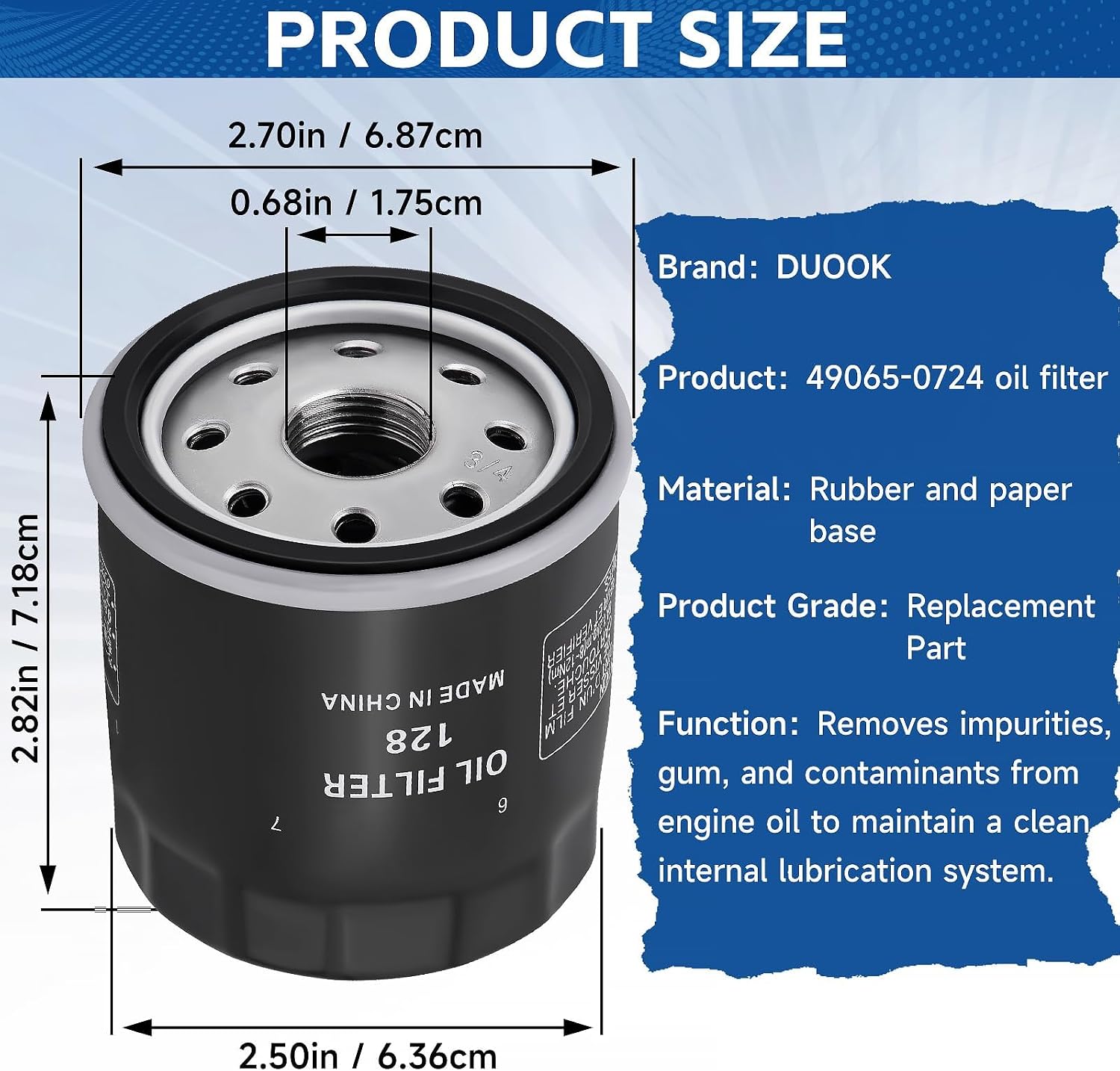 49065-0724 Oil Filter AM107423 2PCS For Kawasak Replace 49065-7010