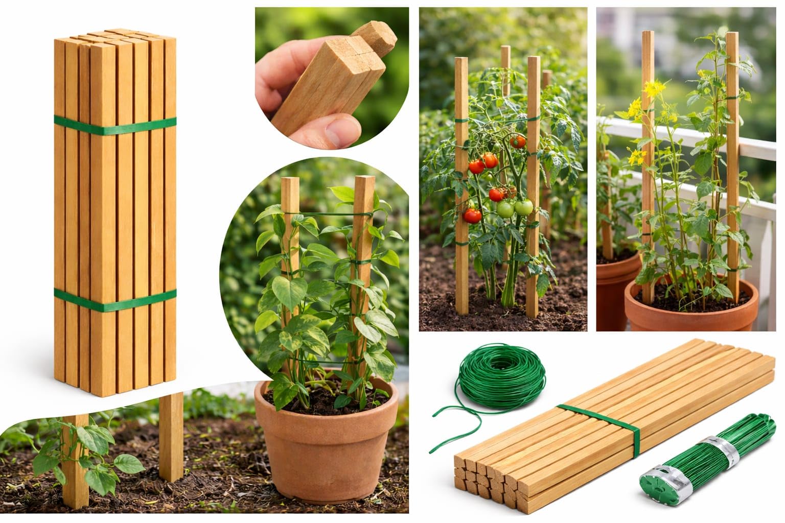 Teak Plant Support Sticks - 15 Pack -5