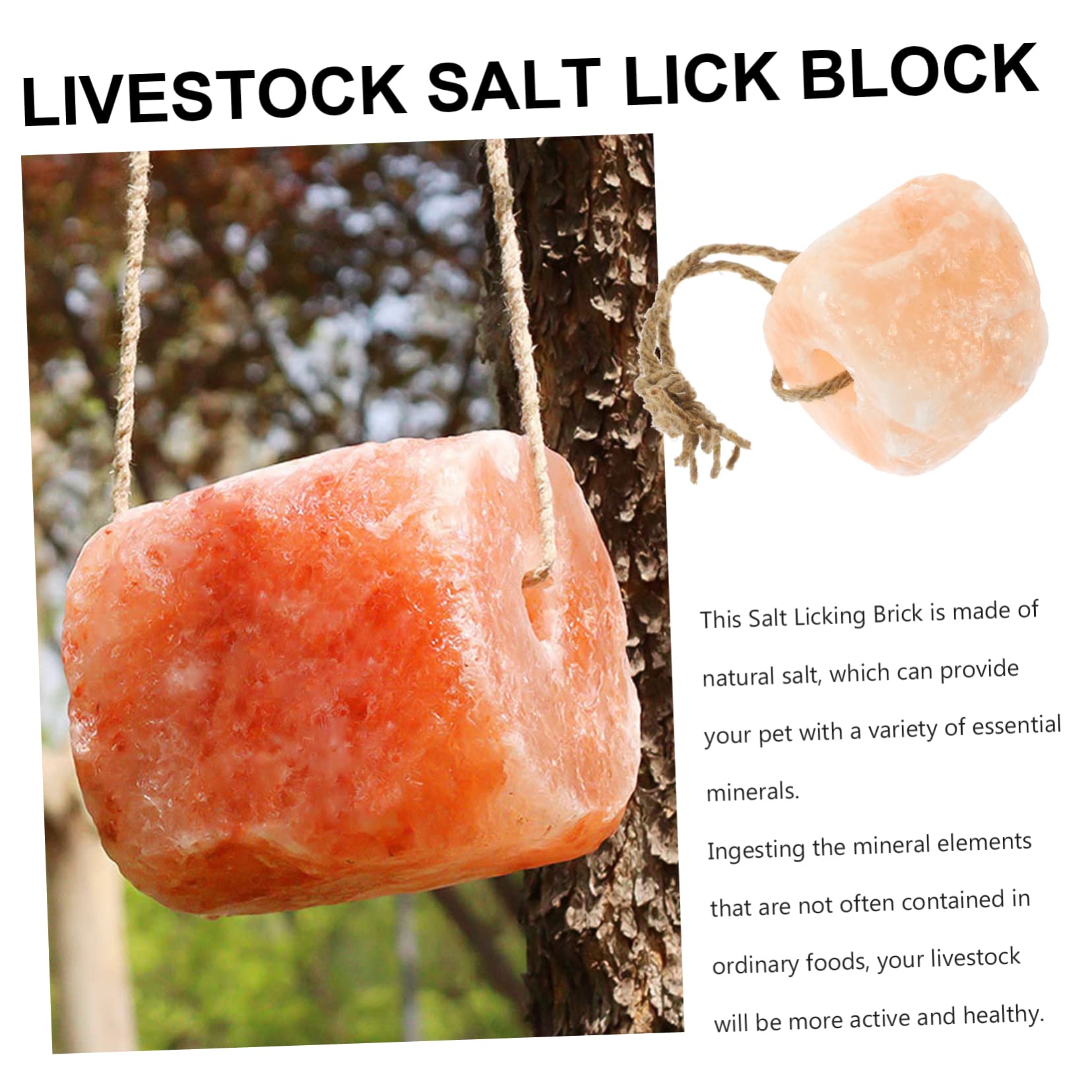 DOITOOL Bloque Mineral Para Ganado Bloques Naturales Para Lamer Colgante Suministro De Granja Para Caballos Vacas Ovejas