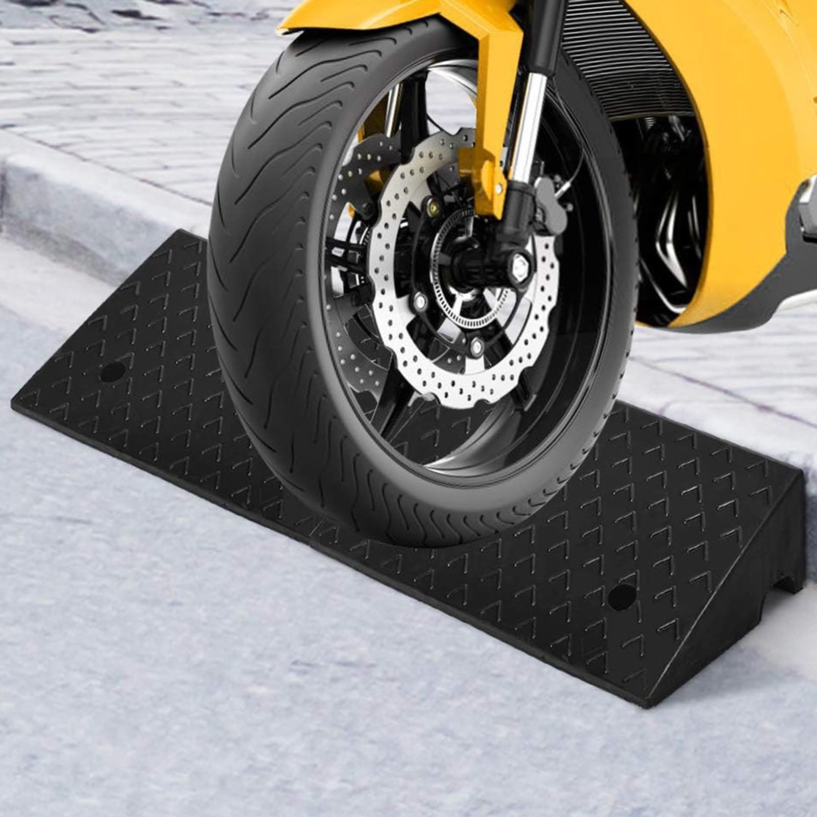 Rampe de Trottoir en Caoutchouc Rampe de Fauteuil Roulant Rampe de Voiture Rampe Portable Rampe de Seuil,pour Allée, Voiture, Moto,Capacité de Charge 6800 LB(Size:100x30x13cm)