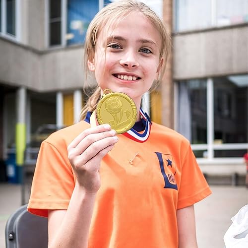 Miniatura 5 de Paquete de 12 medallas de fútbol para premios para niños y adultos, medalla de premios de metales de oro para niños, trofeos de participación en