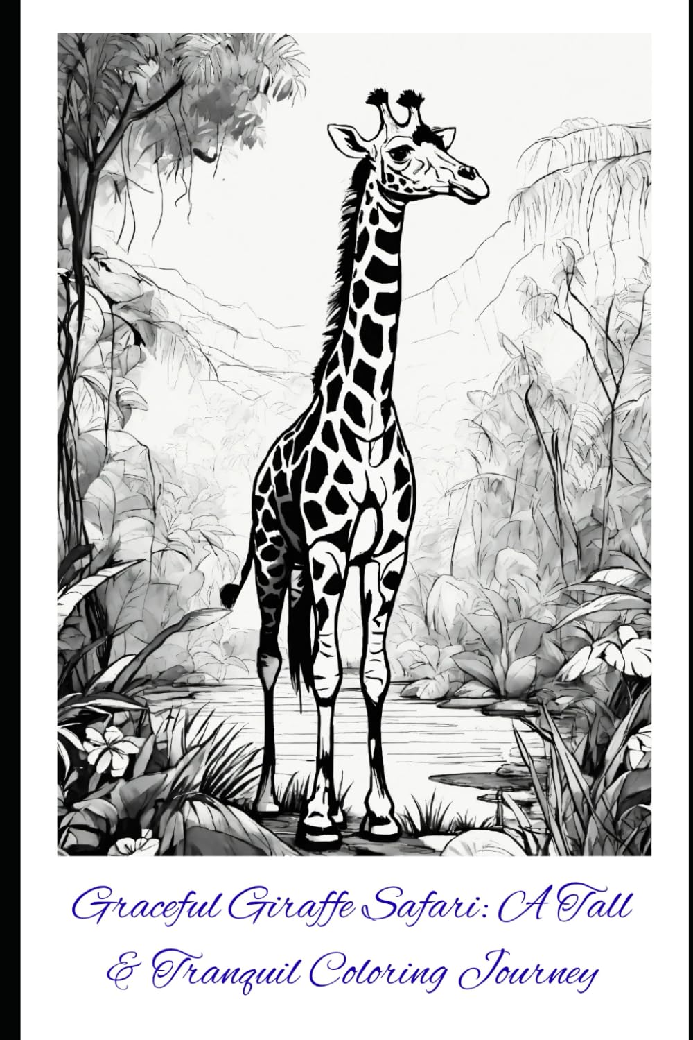 Graceful Giraffe Safari: A Tall & Tranquil Coloring Journey: 35 Beautiful Giraffe Illustrations for Relaxation, Creativity & Mindful Coloring