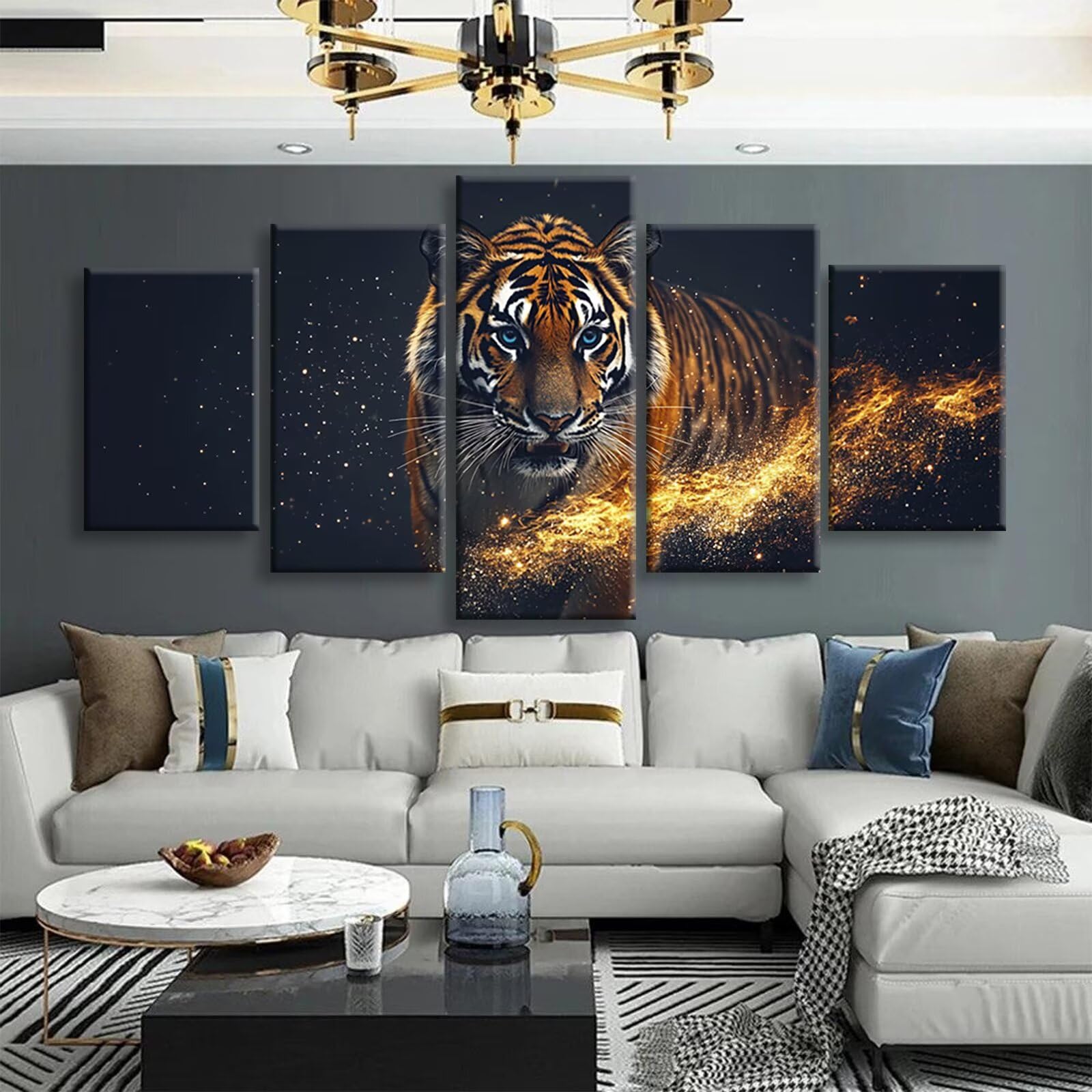 Diamond Painting Dream 5 sztuk tygrys diamentowy obraz dla dorosłych, 5D DIY pełne wiertło zestaw mozaiki diamentowej malowanie diamentowe aktywność ręczna dla dorosłych do dekoracji pokoju, prezent