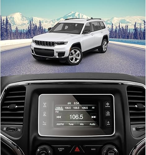 PZSWUXIE Para Jeep Grand Cherokee Uconnect 2019-2021 2022 2023 Protector de pantalla táctil central GPS de 8.4 pulgadas, dureza 9H, antihuellas,