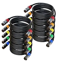 Vista 13 de 25 pies de cable de micrófono XLR 2Pack - 3 pines macho a hembra bañados en oro, compatible con micrófonos, sistemas de altavoces, iluminación