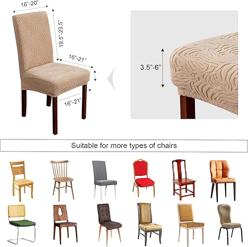 Vista 28 de Fundas para sillas de comedor, fundas para sillas de comedor, fundas elásticas para sillas Parsons, funda protectora para silla de comedor, cocina