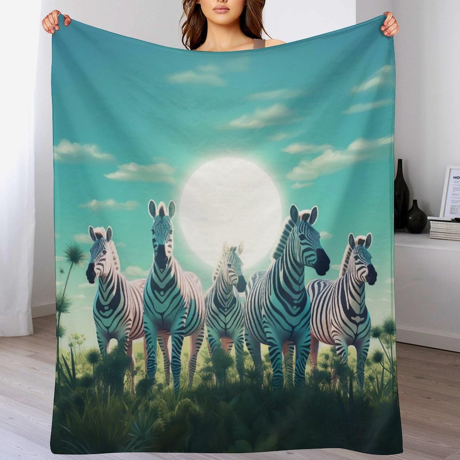 Couverture plaid zèbre haut de gamme en flanelle douce et durable pour l'élégance de votre sofa