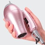 Dan Technology Séchoir à cheveux de voyage, sèche-cheveux double tension,mini sèche-cheveux avec concentrateur,petit sèche- cheveux avec diffuseur,séchoir à cheveux européen avec fiche européenne,sèche-cheveux rose pour femmes