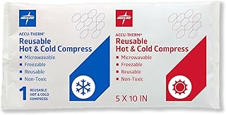 Medline Accu-Therm Reusable Hot/Cold Gel Packs, 5” x 10”, Soft & Flexible, for Injuries, Fast Relief, Recovery & Muscle Soreness - Single