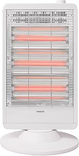[山善] 遠赤外線 電気ストーブ ヒーター 左右自動首振り 3段階運転切替 (900/600/300W) 大型モデル 転倒オフスイッチ付 ホワイト DS-M093(W)