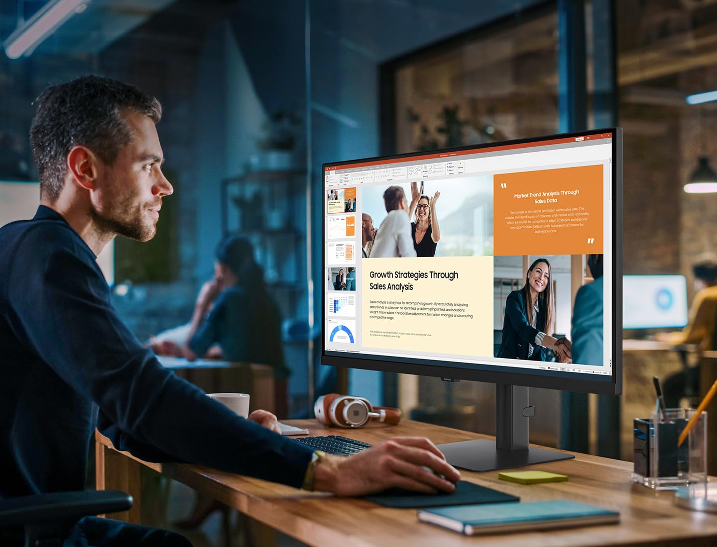 Samsung Écran PC ViewFinity S60D 32'', 100Hz - Dalle IPS, QHD (2560 x 1440), 5ms, Inclinable, Orientable, Pivotable, Auto source switch +, HDMI (2.0), Display Port (1.4), USB (3.0), LS32D600EAUXEN