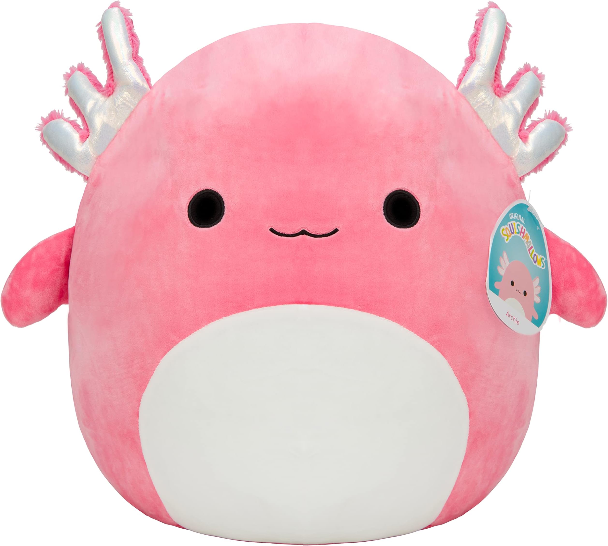 Squishmallow Large 16" Archie The Axolotl - Official Kellytoy Plush - Soft and Squishy Pink Axolotl Stuffed Animal Toy for Kids