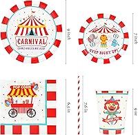 Vista 14 de Alice Tea Party Decorations - Baby Shower Paper Plates, Napkins, Cups & Straws for 24 Guests, 120 Pcs Disposable Party Dessert Dinnerware