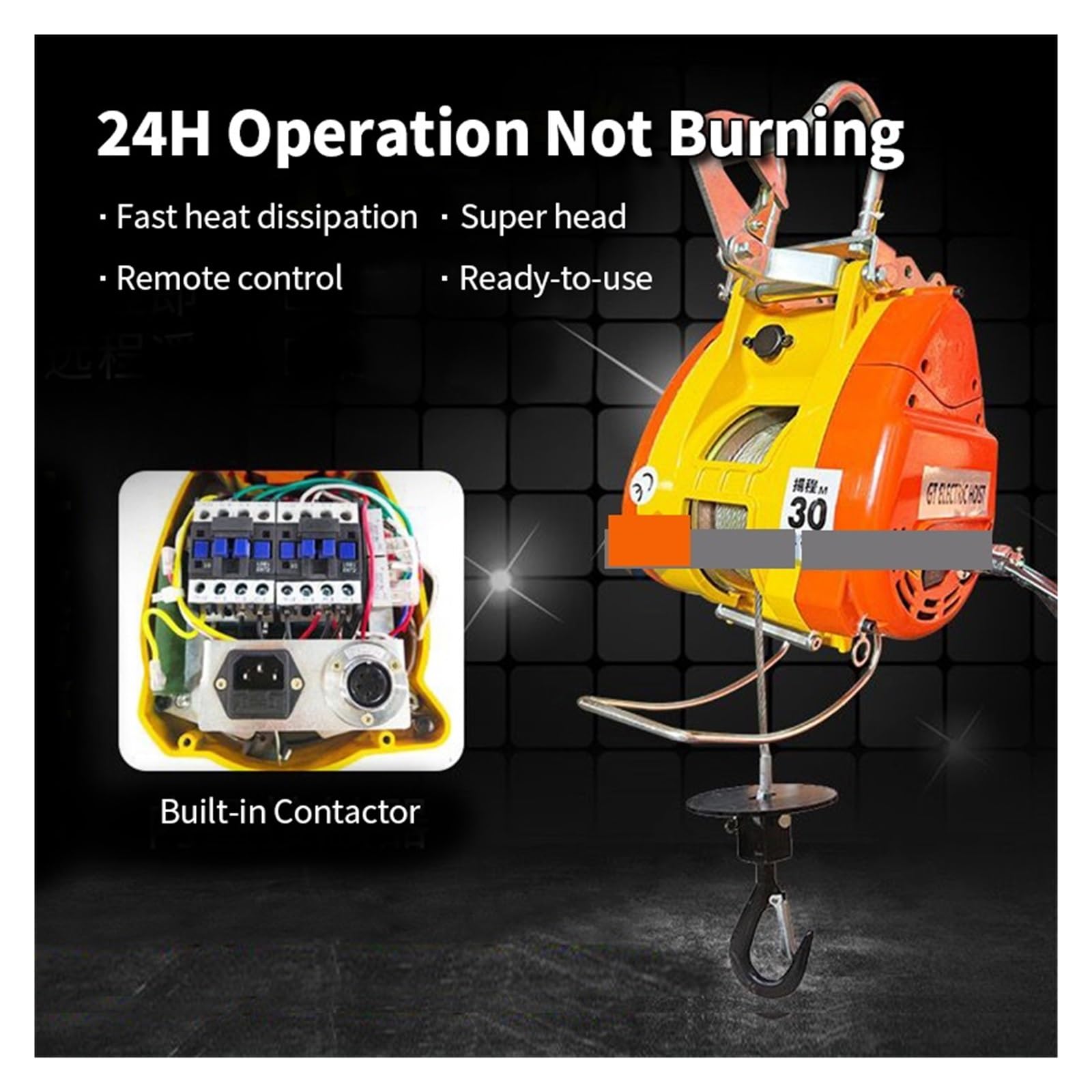 Wciągarka elektryczna Wciągnik elektryczny 500KG, wciągarka elektryczna, suwnica sufitowa garażu z drutem stalowym do podnoszenia dla Crane'a (Color : Upgrade, Size : 1)