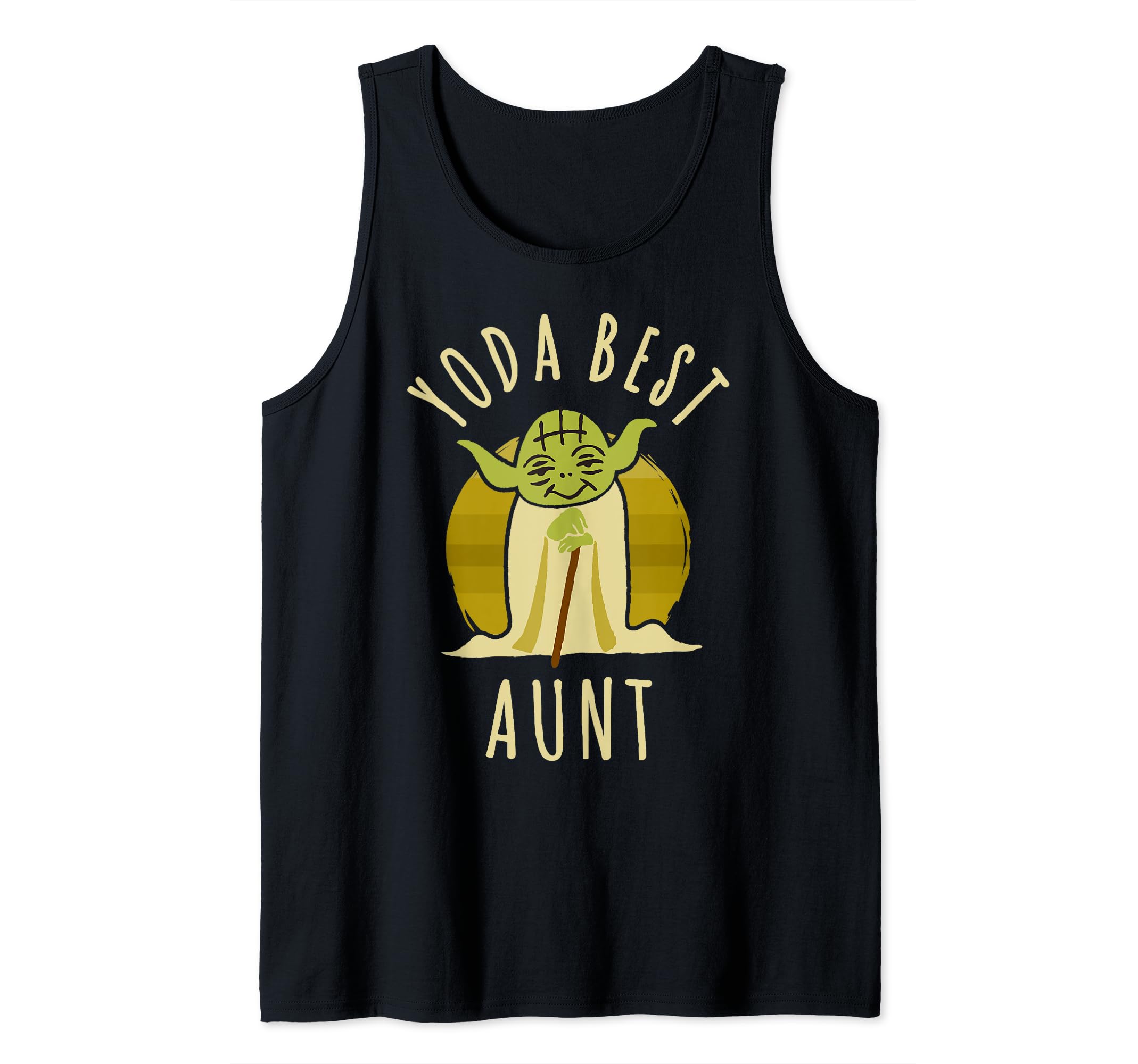 Star Wars Yoda Best Aunt Cartoon Yoda Tank Top, Black