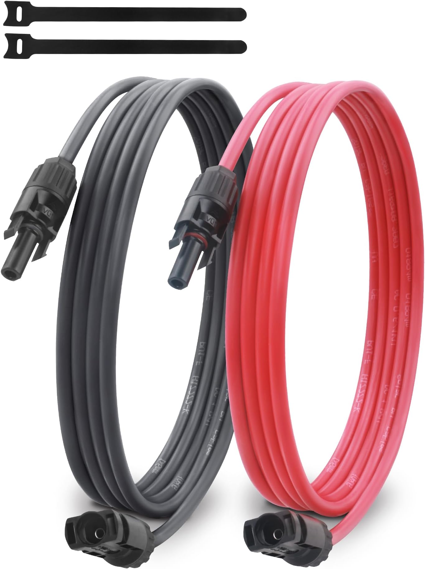 10Ft Solar Extension Cable, 10AWG Solar Panel Cable with Waterproof Connectors, Red and Black 6mm² PV Wire for RV, Marine, Camper, Trailer and Photovoltaic System