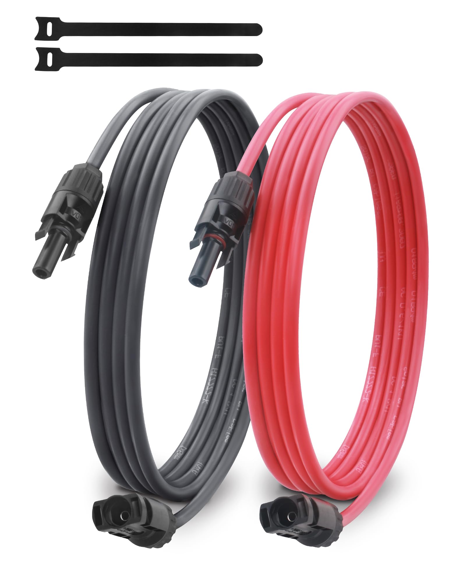 10Ft Solar Extension Cable, 10AWG Solar Panel Cable with Waterproof Connectors, Red and Black 6mm² PV Wire for RV, Marine, Camper, Trailer and Photovoltaic System