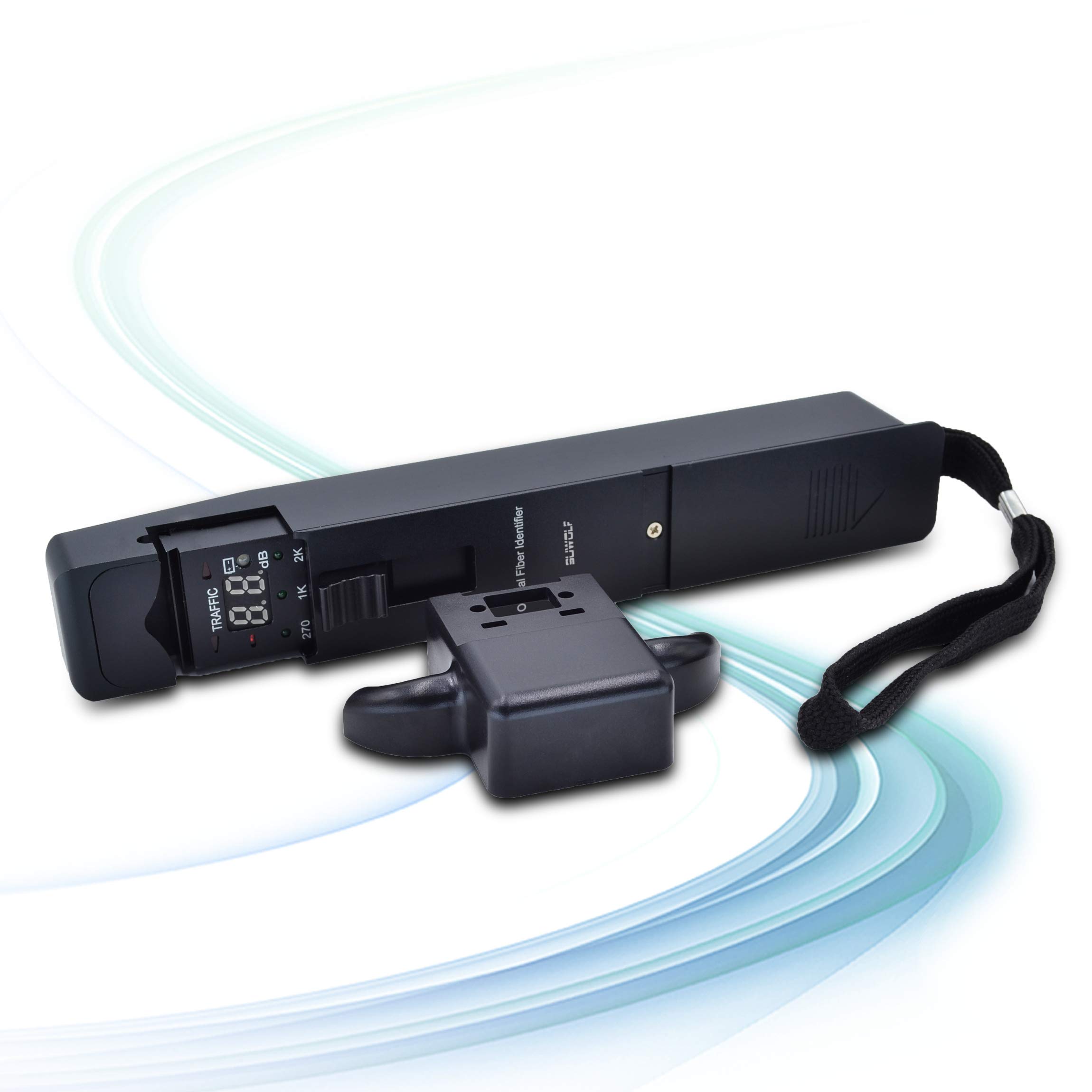 800-1700nm Identificateur de Fibre Optique / Live Optical Fiber Traffic Identifier SM MM Identifiant de Fibre Optique avec Affichage de Puissance Optique et 250um+900um+2mm+3mm Adaptateur