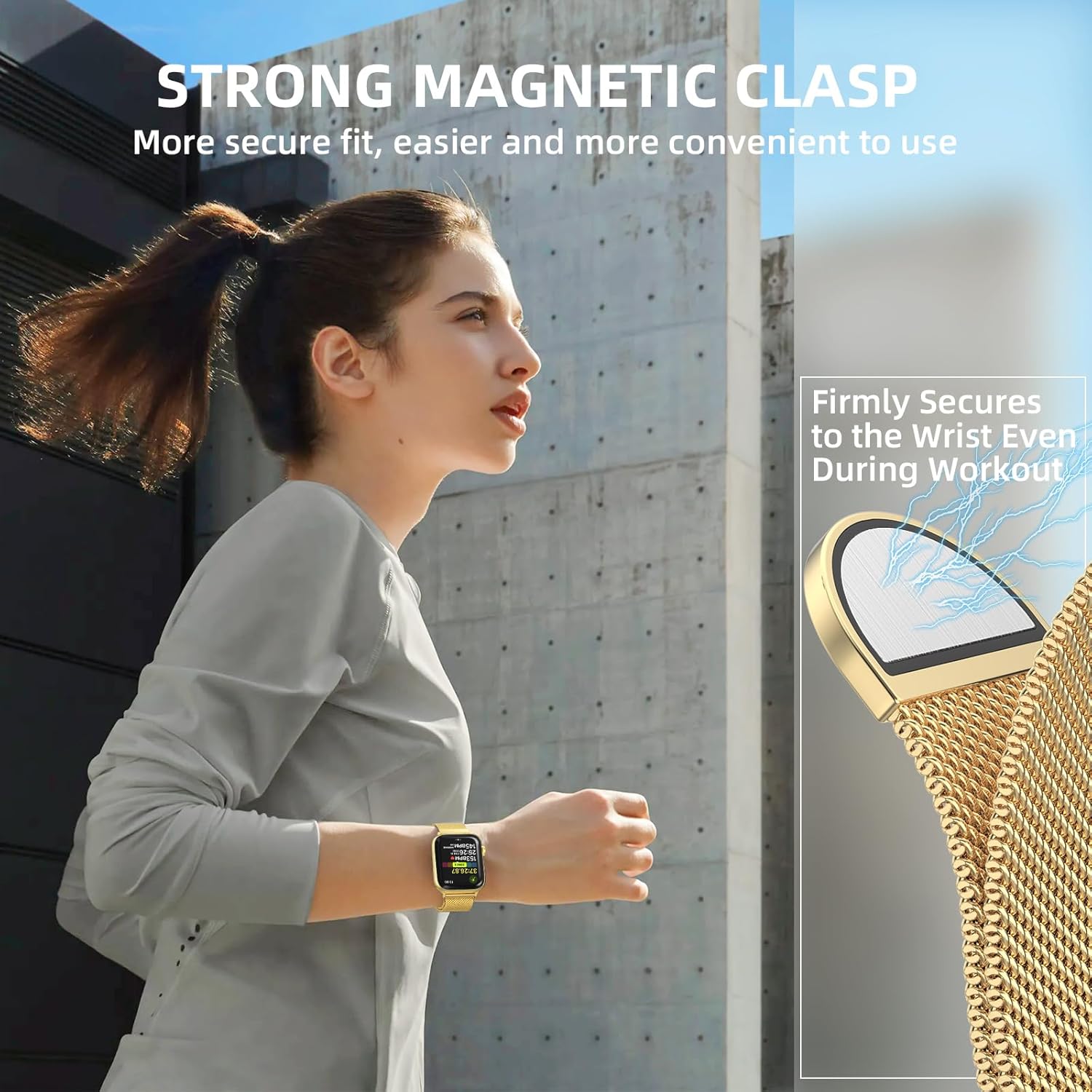 Original Stainless Steel Mesh Loop Compatible with Apple Watch 38mm 40mm 41mm 42mm 44mm 45mm 46mm 49mm Women Men, Magnetic Clasp Replacement for iWatch Bands Series 11 10 9 8 7 6 5 4 Ultra SE 3 2 1 - Image 4