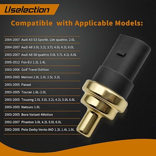 Miniatura 4 de 06A919501A Sensor de temperatura del refrigerante compatible con Audi TT VW Beetle CC EOS Golf GTI Jetta Passat Tiguan Touareg 06A919501B 06A919501