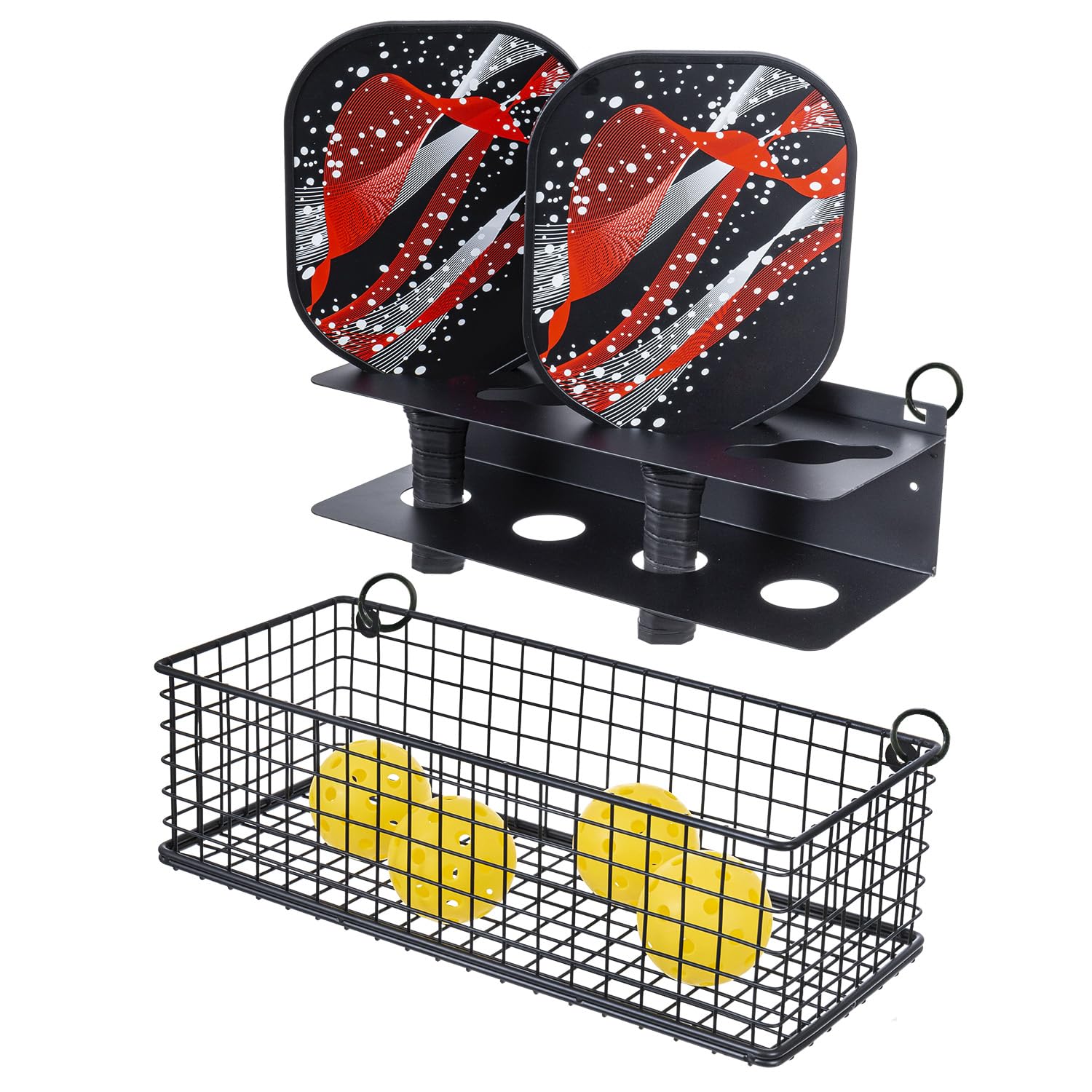 Porte-raquettes De Pickleball Autocollant - 2 Supports Muraux, Fixation Sans Perçage, Pour Garage Ou Salle De Sport - 3