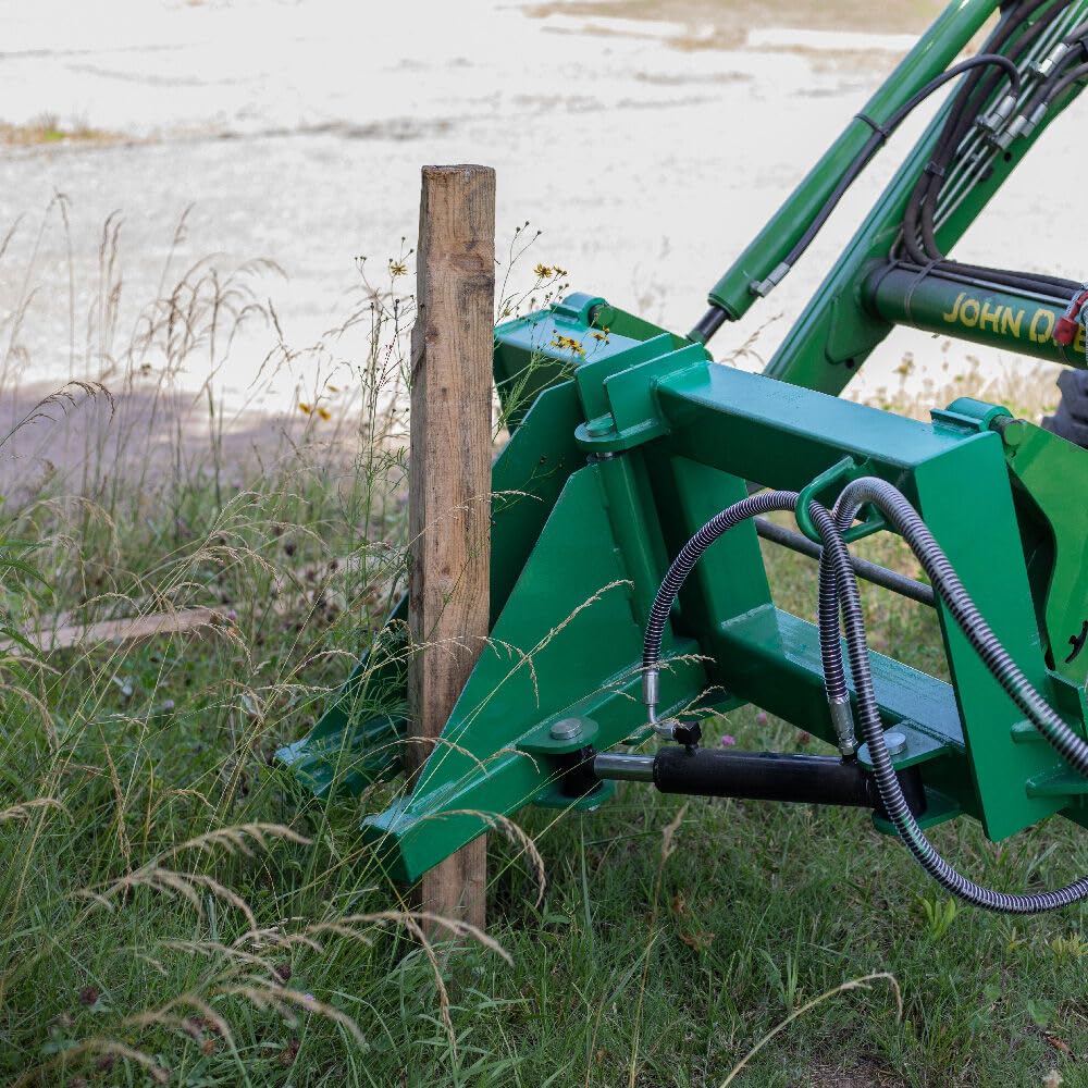 Titan Attachments Heavy-Duty Post and Tree Puller, Fits John Deere Tractors, 3,000 LB Clamping Force, Universal Landscape Tool