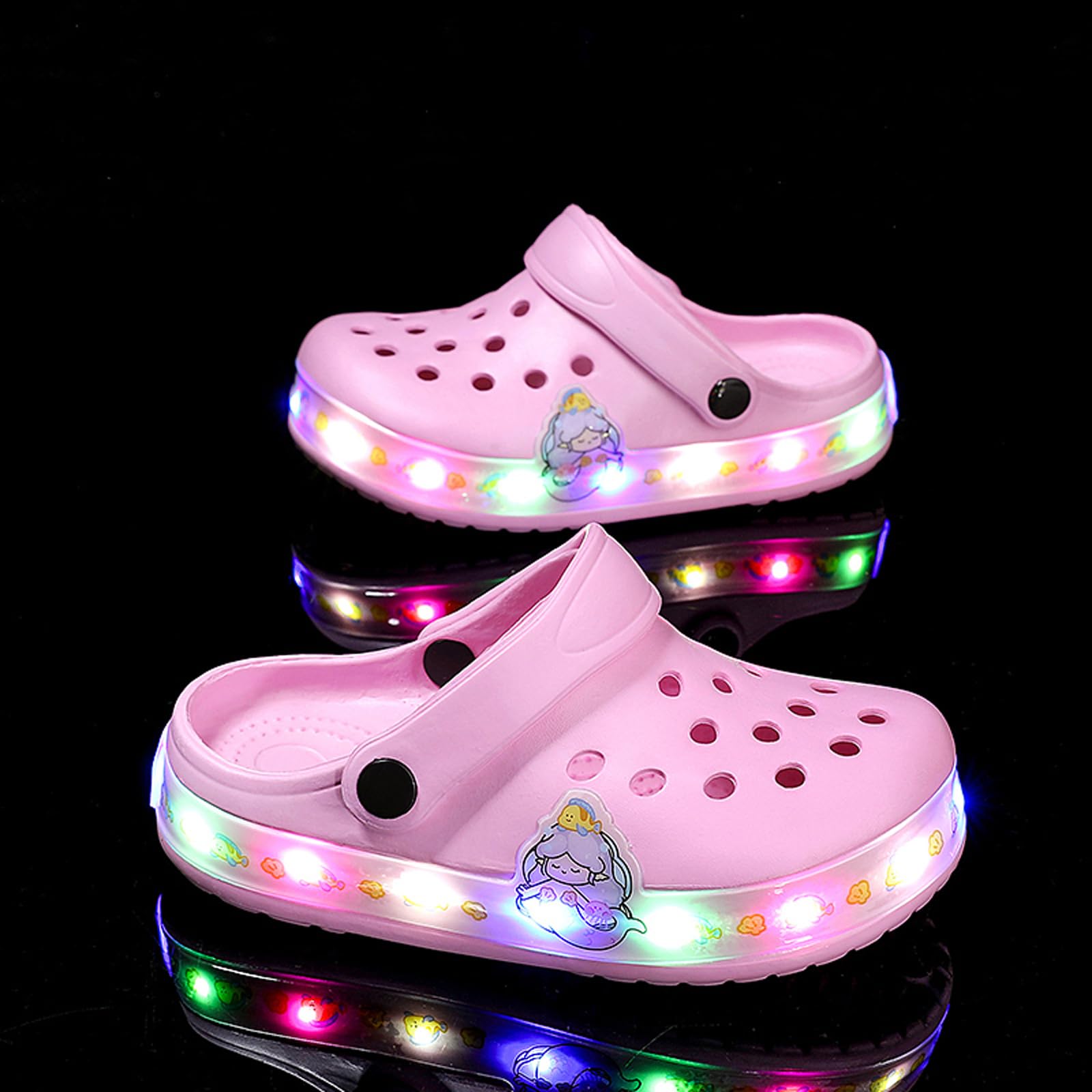 Bambini LED Zoccoli Ragazzi Pantofole Ragazze Carino Scarpe da Giardino Traspirante Leggero Sandali Scarpe da Bagno Antiscivolo EU 24-35