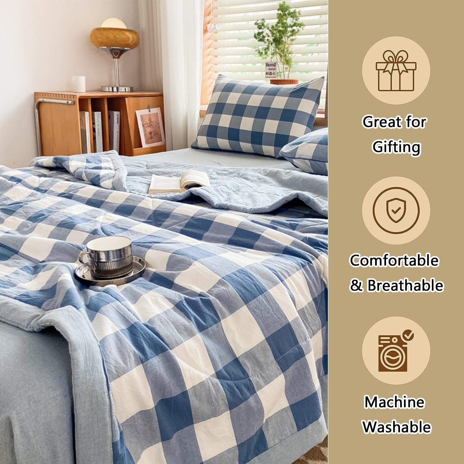 Primaverile Estivo Copriletto Trapuntino Cotone Per Letto Per Singolo/ Matrimoniale/Una Piazza e Mezza Morbida Coperta Leggera Trapunta Estiva Morbido E Confortevole(Color 23,150x200cm/only 1 Quilt)