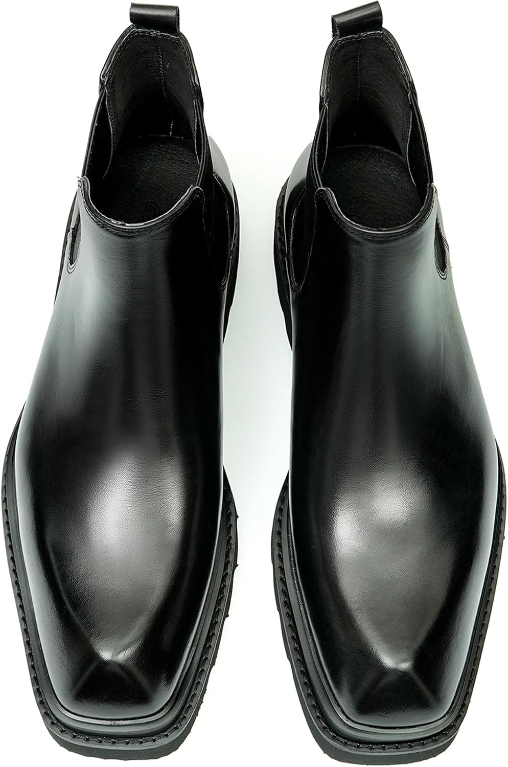 Santimon Mens Chelsea Boots Formal Dress Ankle Boots Fashion Genunie Leather Plain Toe Prom Chukka Boots Tuxedo Wedding Dress Business Causal Lightweight Western Boots for Men