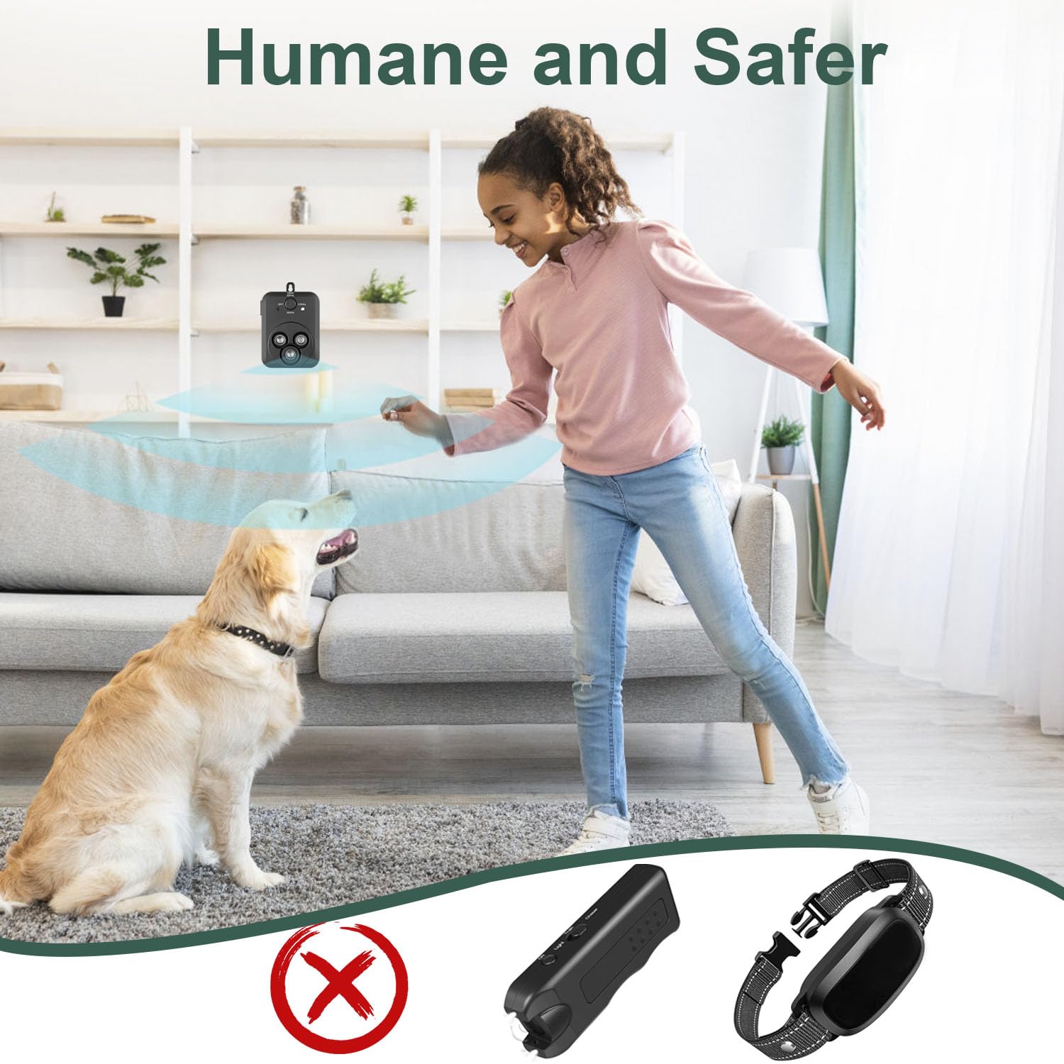 Dispositivo antiladridos, dispositivos de control automático de ladridos de perros con 3 modos, caja ultrasónica recargable de ladridos de perros, dispositivos disuasorios de ladridos de perros,
