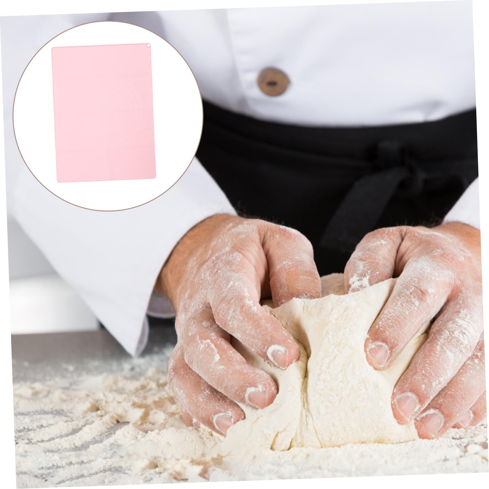 Tapete Antideslizante de Silicona Rosa Amasar de Cocina