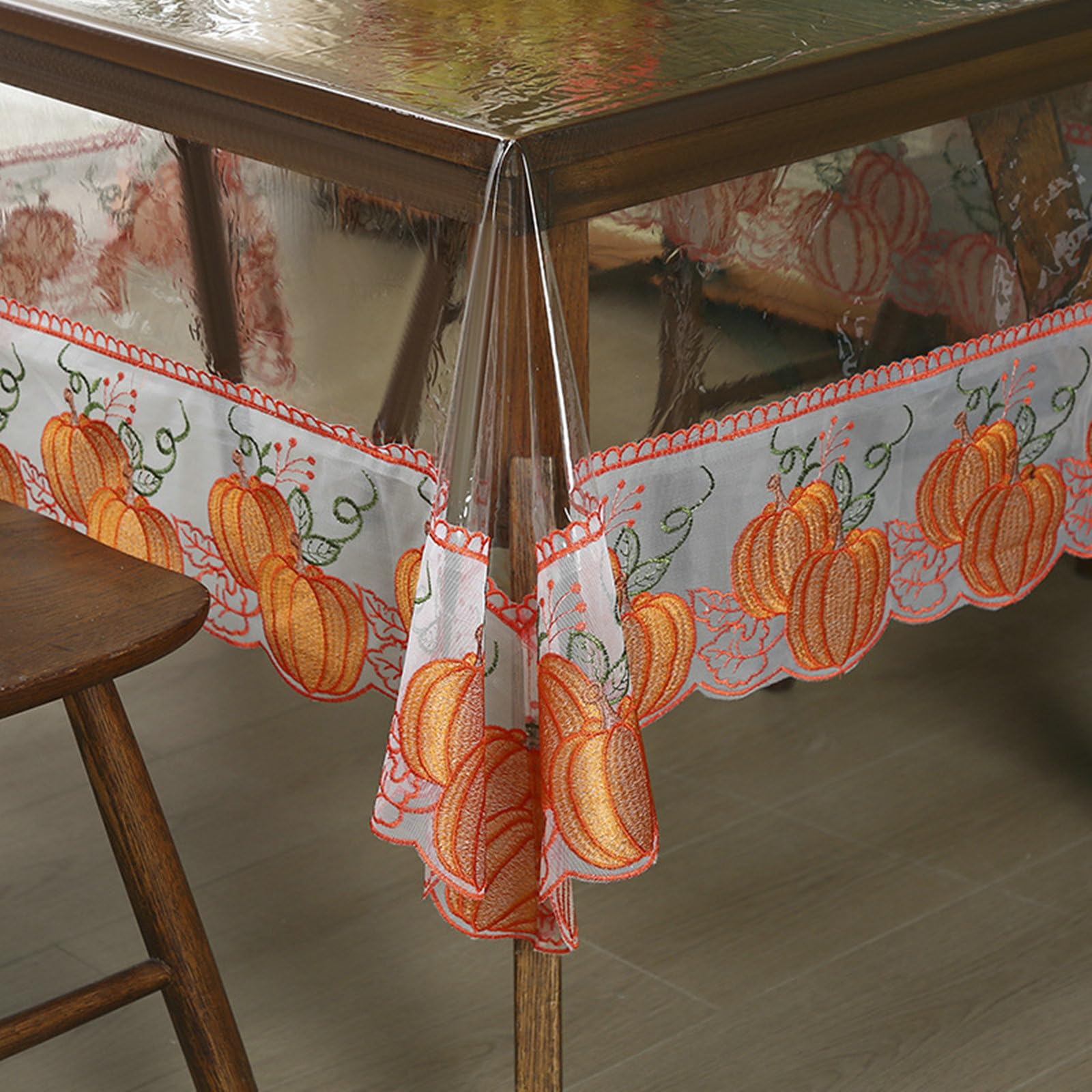Nappe de Table Rectangulaire Lavable Anti Taches 130x180 cm Orange