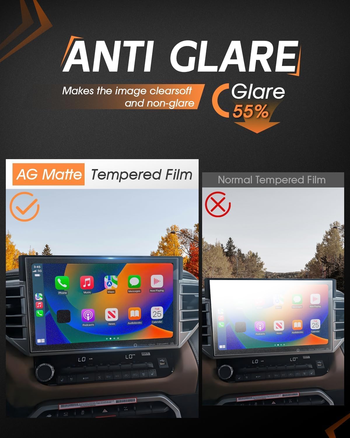 CDEFG Matte Anti Glare for 2025 2026 Toyota Sequoia Screen Protector, 14 Inch Touchscreen, Sequoia 2023 2024 2025 2026 Accessories Matte Tempered Glass