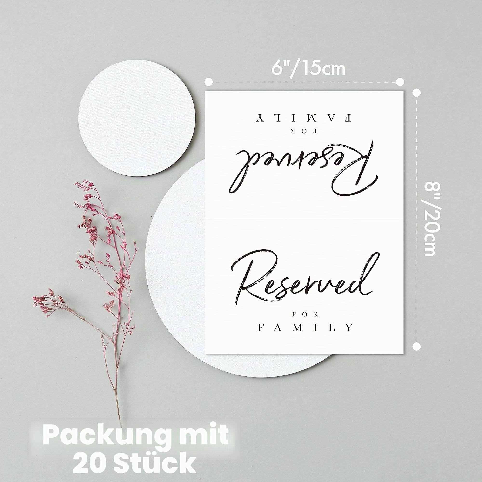 20 Stück Reservierte Schilder, Tischkarten für Hochzeitsempfang, Verlobungsfeier, Probeessen, Jubiläumsfeier oder andere Veranstaltungen (15,2 x 10,2 cm)