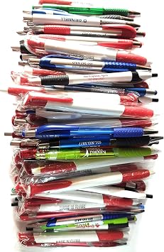 ANINKABOVE Wholesale Lot of 100 Misprint Ink Pens Ball Point Plastic Retractable Pens Mixed