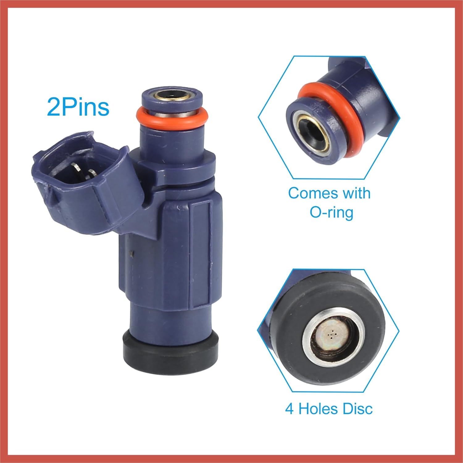 ACROPIX 2 Pcs Flow Matched Fuel Injector Replacement 4 Holes Disc for Kawasaki Mule 4010 4000 2009-2017 Car Parts