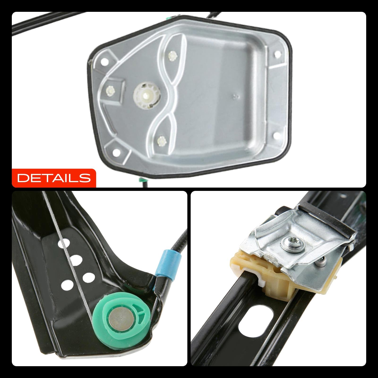Frankberg Elevalunas Mecanismo elevalunas Eléctrico sin Motor Delantero derecho Sin placa 2/3 Puertass Compatible con Golf V 1K1 Compacto Replace# 1K3837462