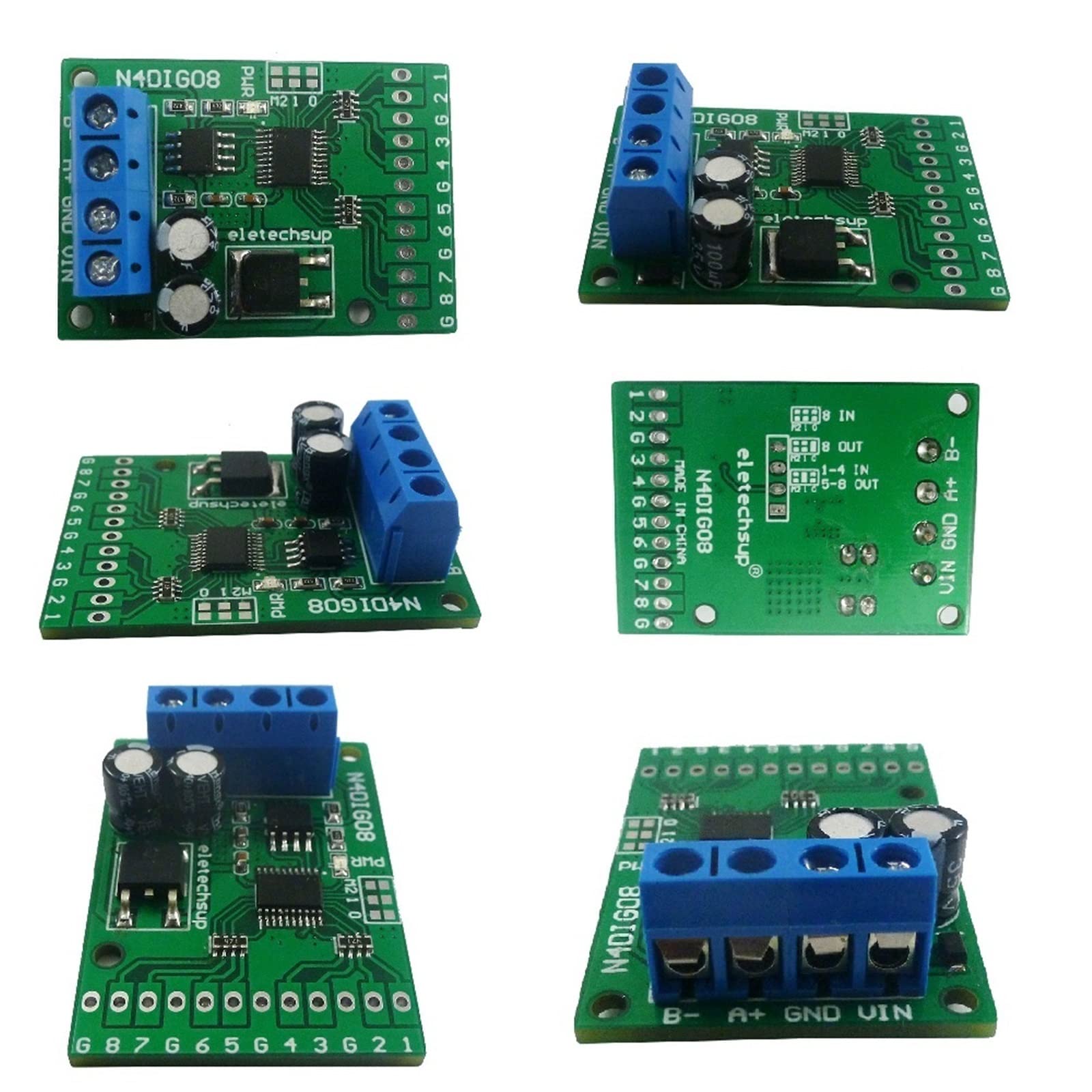Placa de módulo de control IO de 8 canales con comunicación RS485 y lógica digital TTL