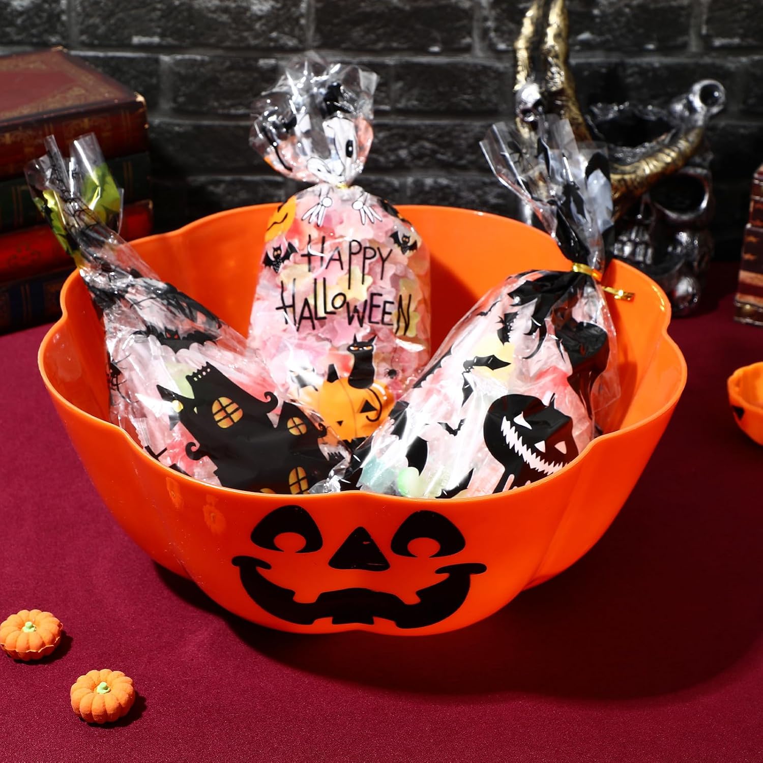 Halloween Fruit Dish Pumpkin Lantern Shape Plate Large Capacity PP