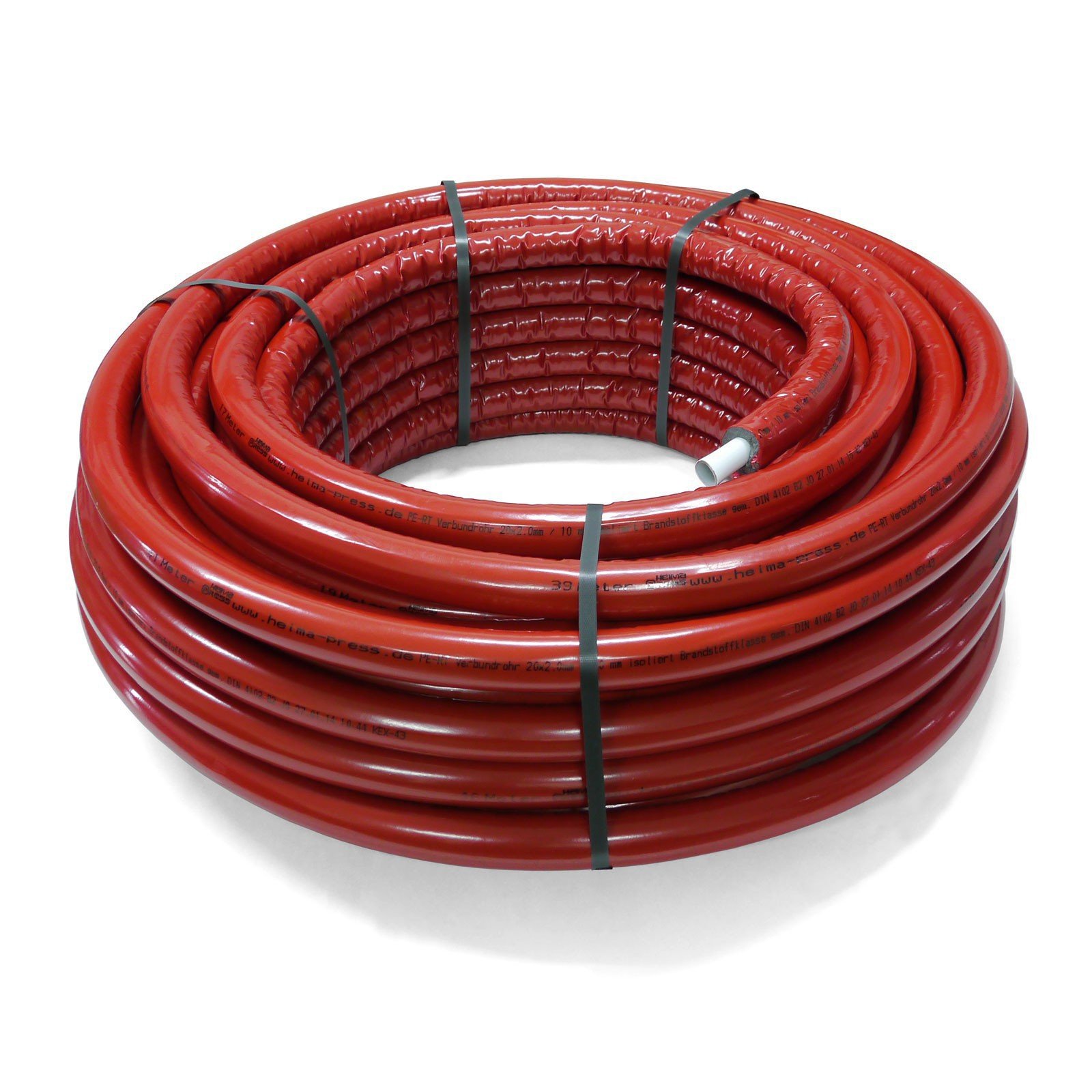 pipetec Tubo de aluminio ligero de aluminio tubo multicapa (20 x 2 mm 6 mm Rojo 50 m aislamiento PEX Tubo compuesto de multicapa de MV de tubo multicapa Tubo de calefacción Agua