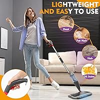 Vista 5 de Mopa de Pulverización para Limpieza de Pisos con Almohadillas Lavables, Mopas Húmedas de Microfibra con Botella Recargable de 800 ml, Mopas de Polvo