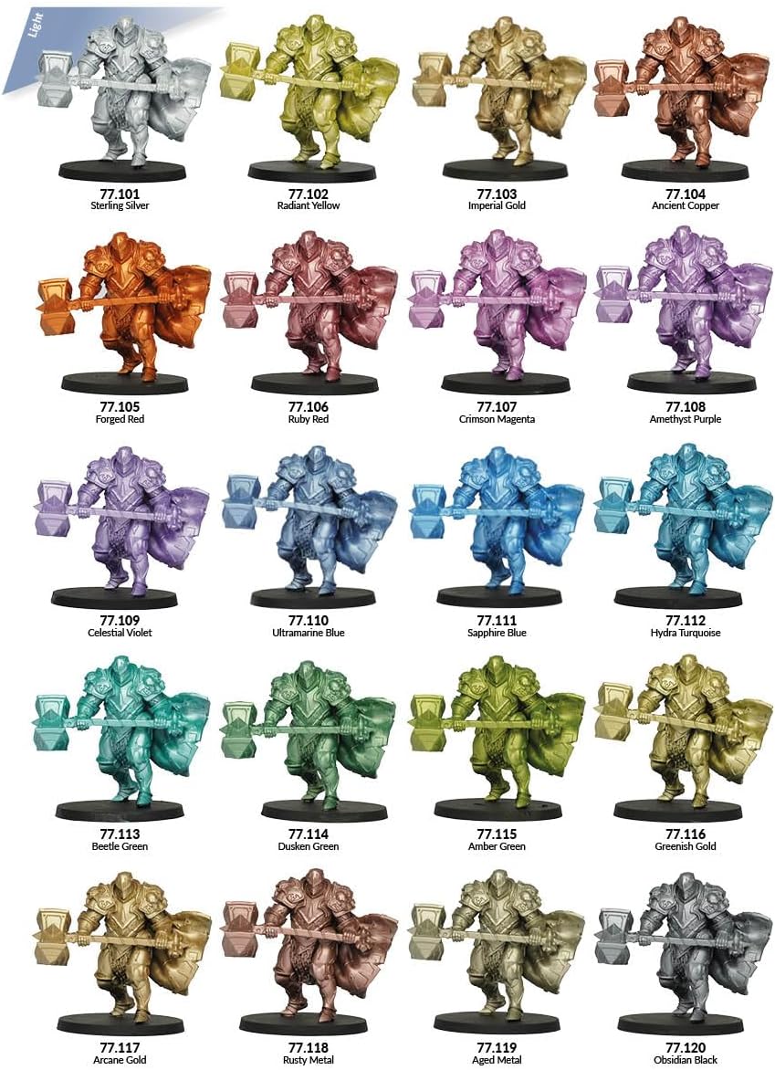 Vallejo - True Metallic Metal Full Collection Case | TMM Complete Acrylic Colors Range for Model Enthusiasts | 2 Bruses, 2 Exclusive Miniatures and a Guide Included | 80 Bottles x 18 ml (0.60 fl.oz.)