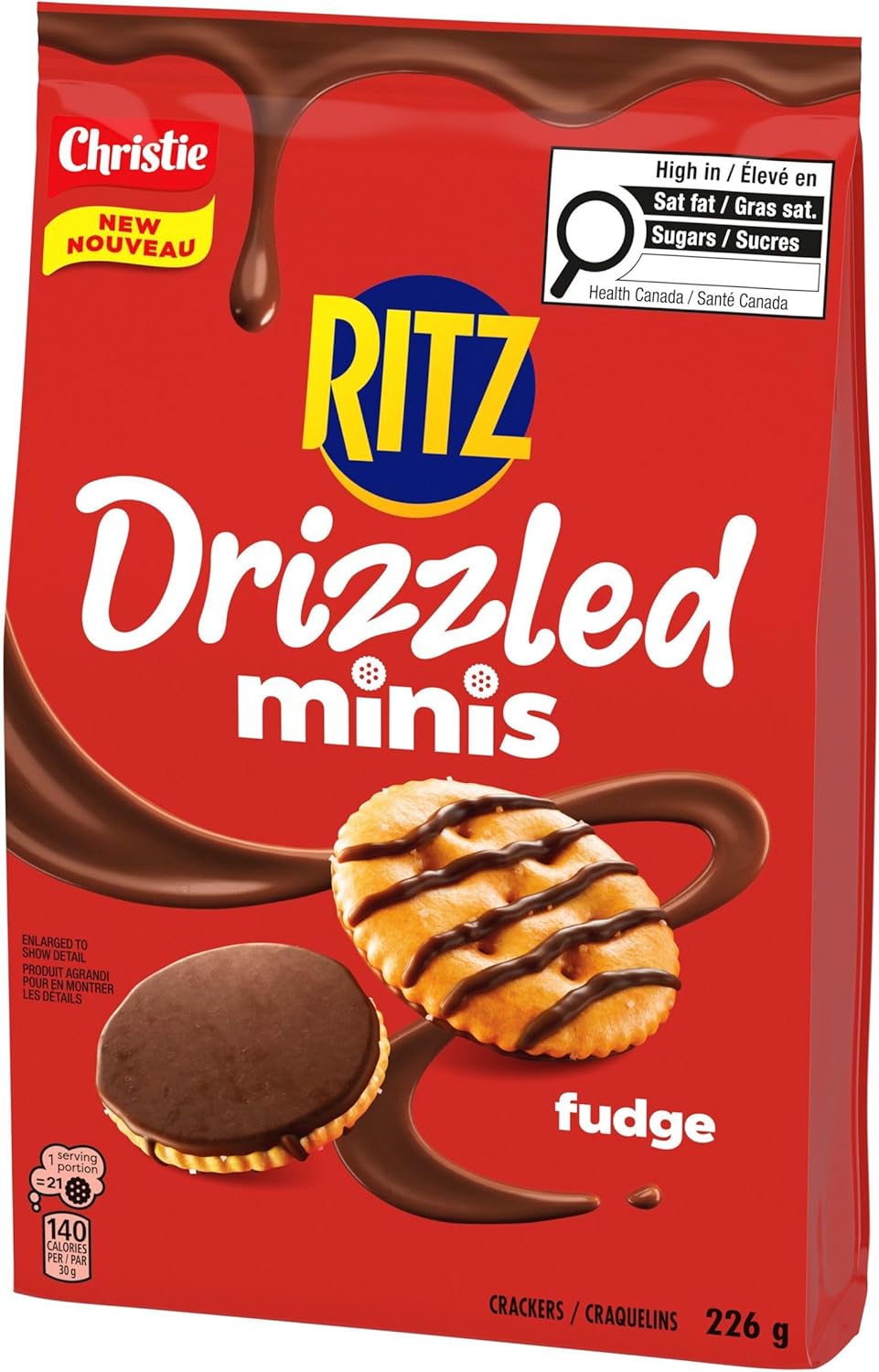 RITZ Drizzled Minis Fudge Crackers, Sweet & Salty Snack, Bag Format 226 g - Image 10
